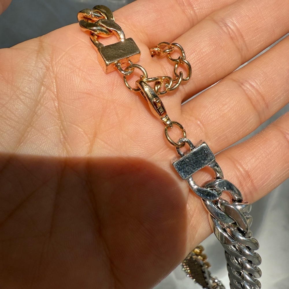 New! Zara coin combination necklaces silver&gold mixcolor adjustable - Picture 3 of 14